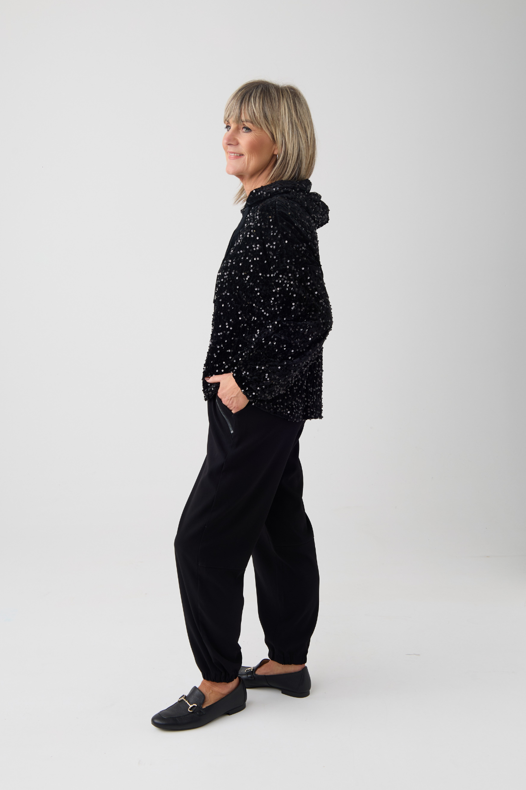 Uchuu Black Sequin Hoodie