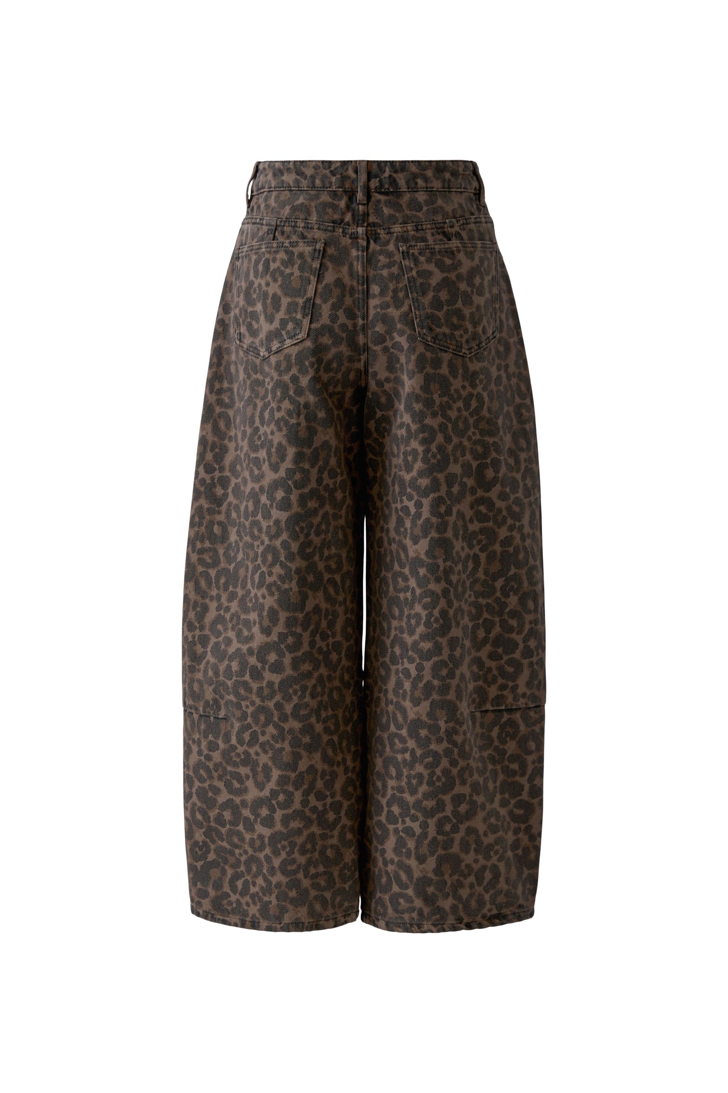 Oui Dark Brown/Grey/Black Leopard Jeans