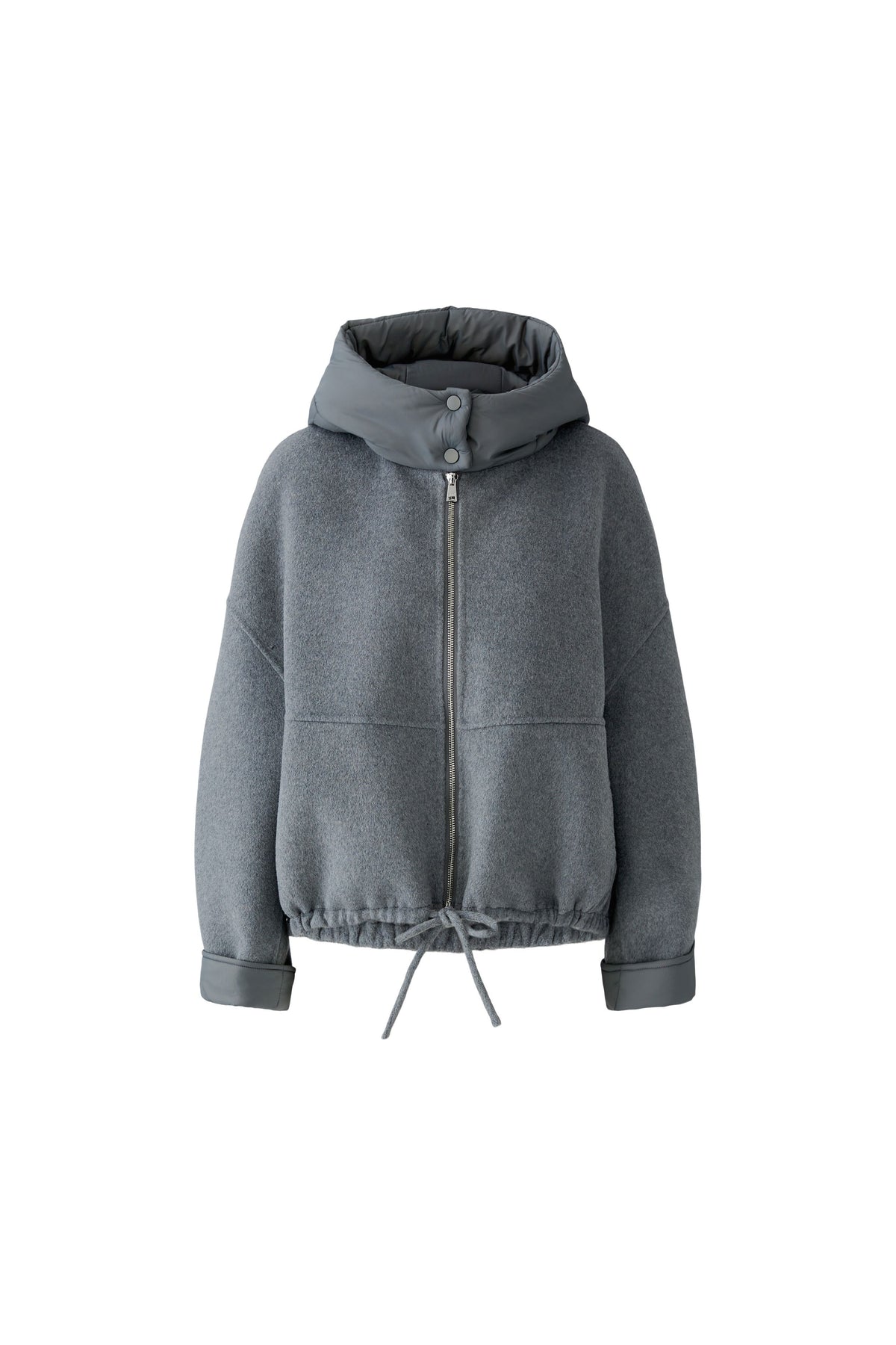 Oui Steel Grey Hooded Jacket