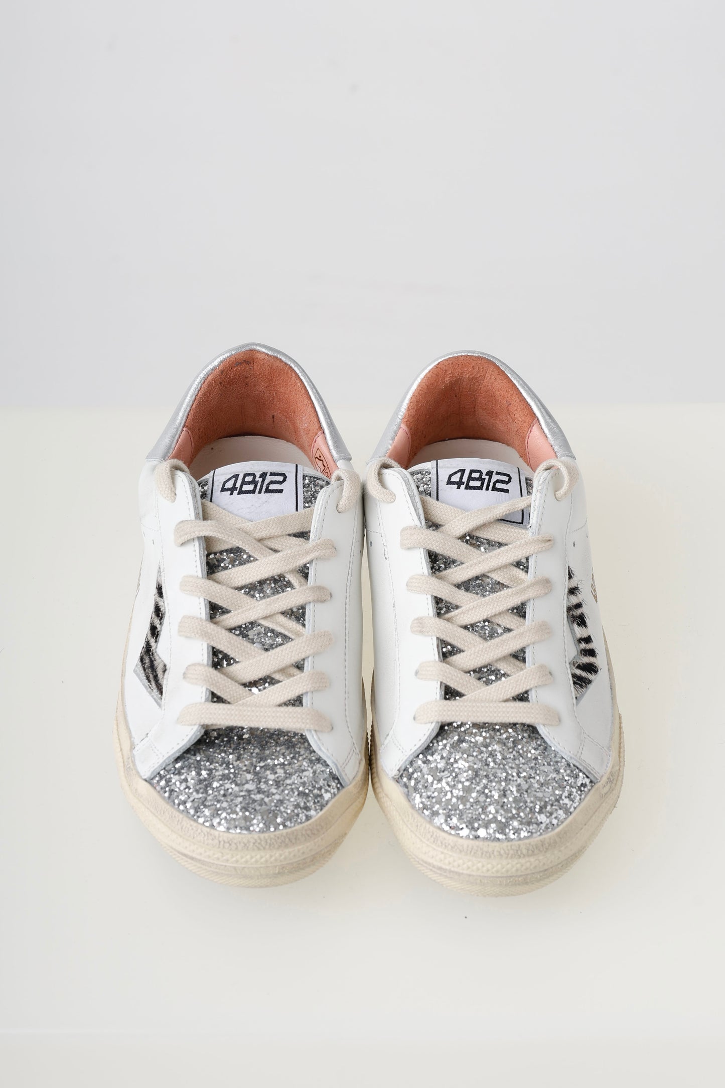 4B12 Suprime Silver/Zebra Trainers