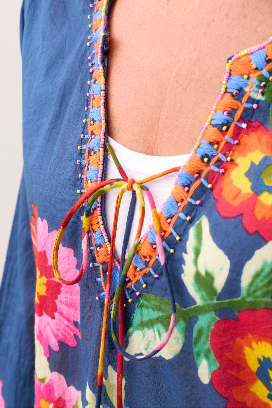 Palme Navy Blue/Floral Printed Tunic