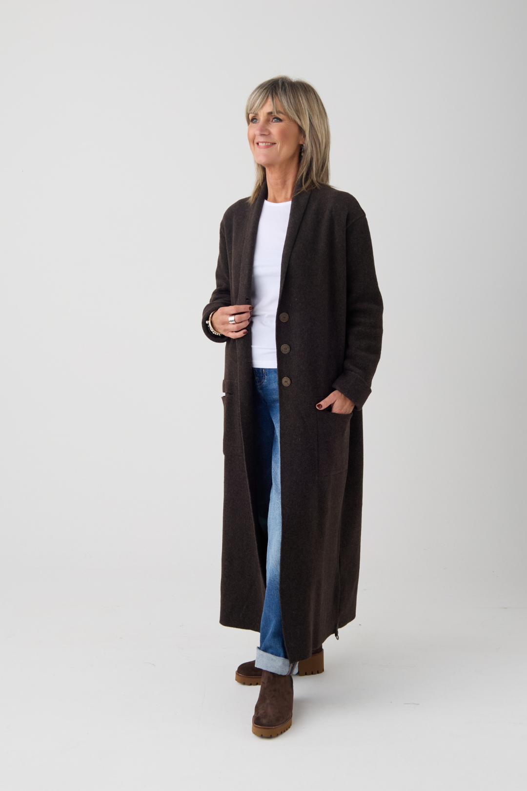 Henriette Steffensen Chocolate Long Cardigan