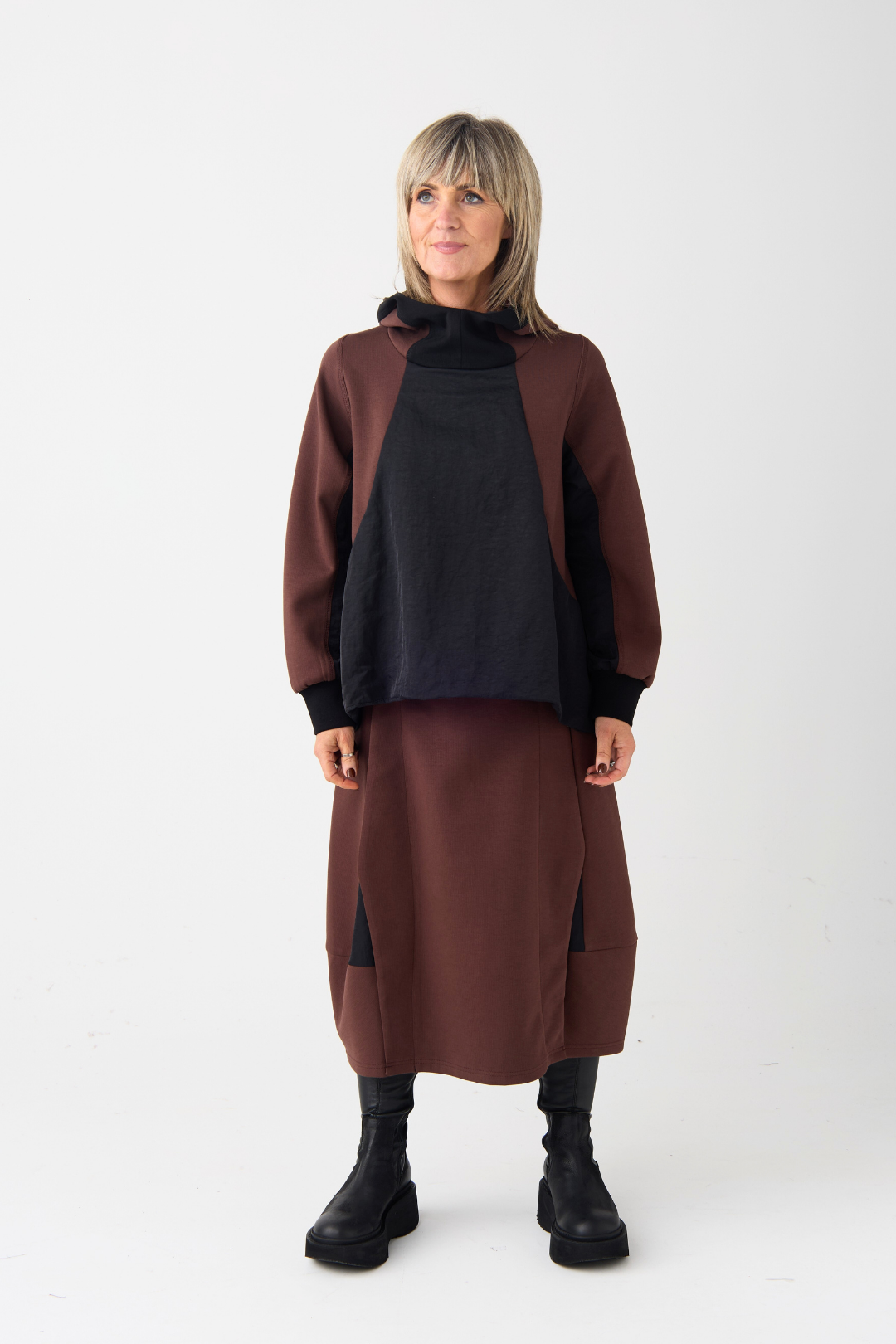 el2 Brown/Black Contrast Skirt