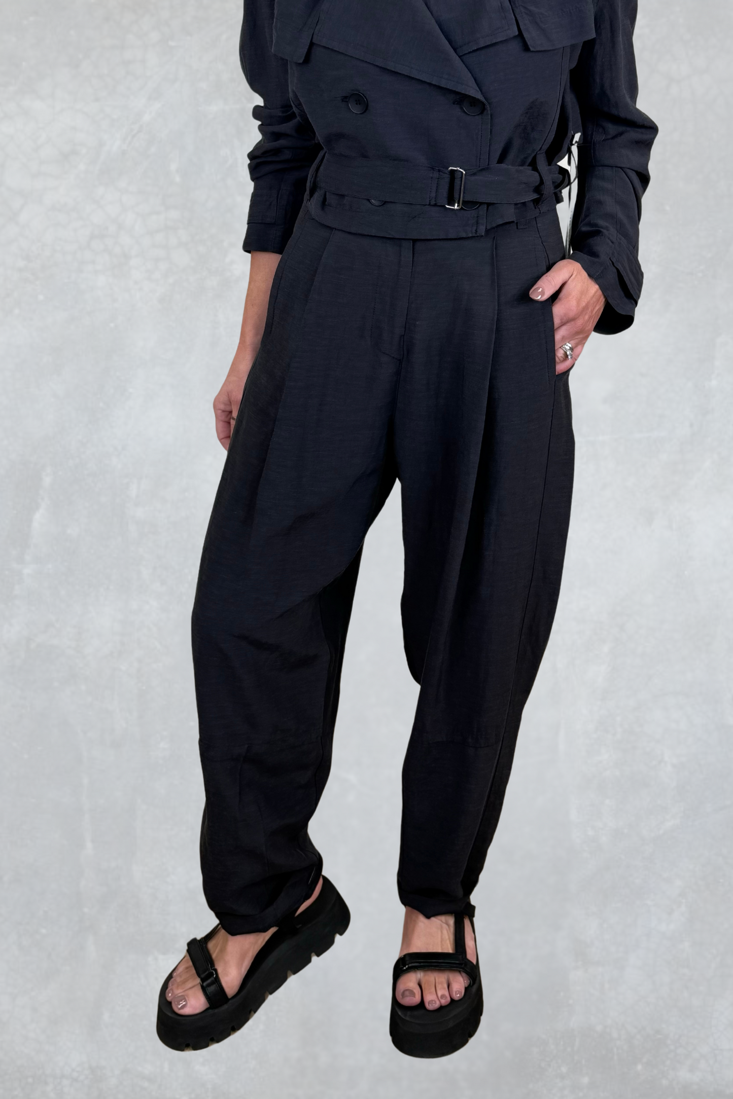 Lurdes Bergada Black Barrel Trousers