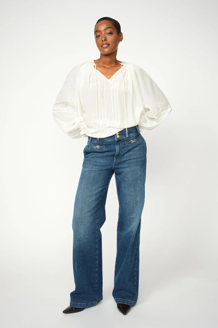 Mos Mosh Candia Peach Dark Blue Long Jeans