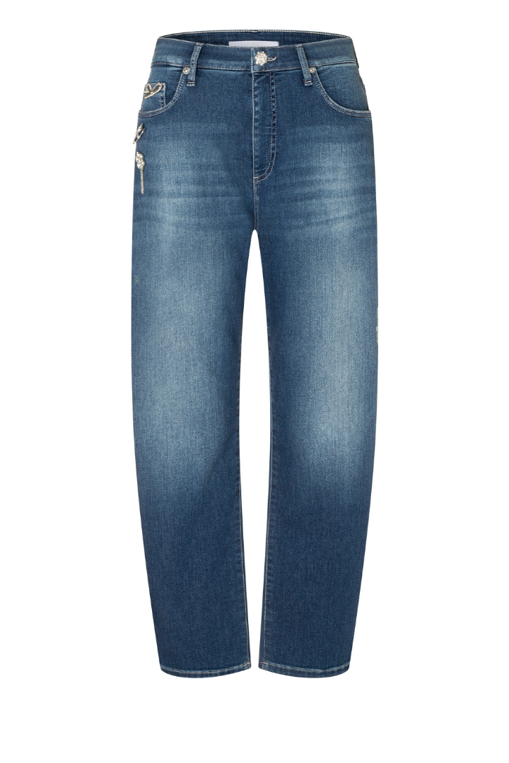 Mac Danni Vintage Indigo Glitter Barrel Jeans