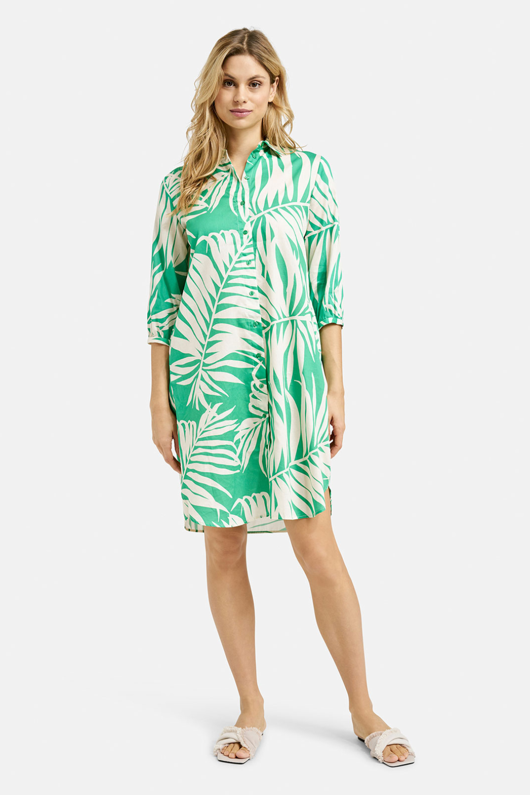 Milano Apple Leaf Print Shirt Dress