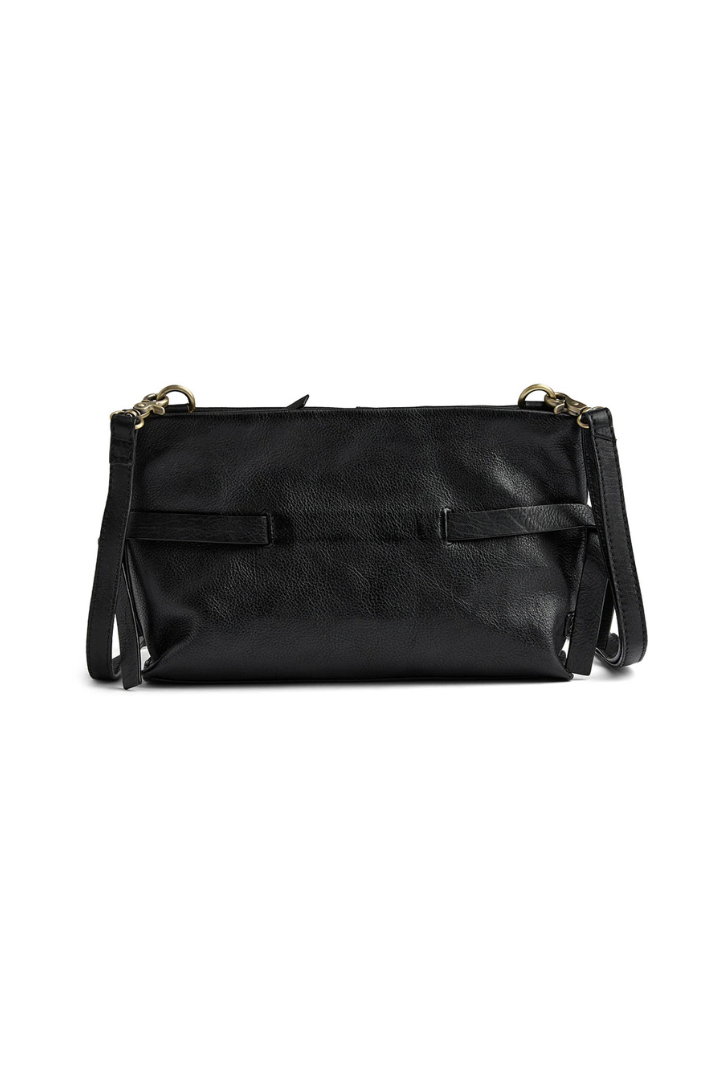 Depeche Black (Nero) Clutch Bag w/Tie Detail