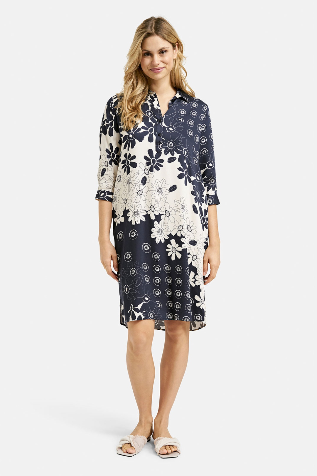 Milano Navy Flower Print Dress