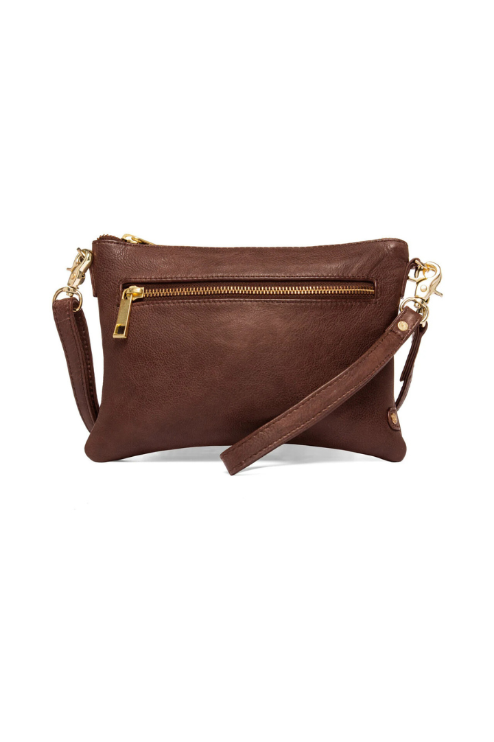 Depeche Brandy Leather Clutch Bag