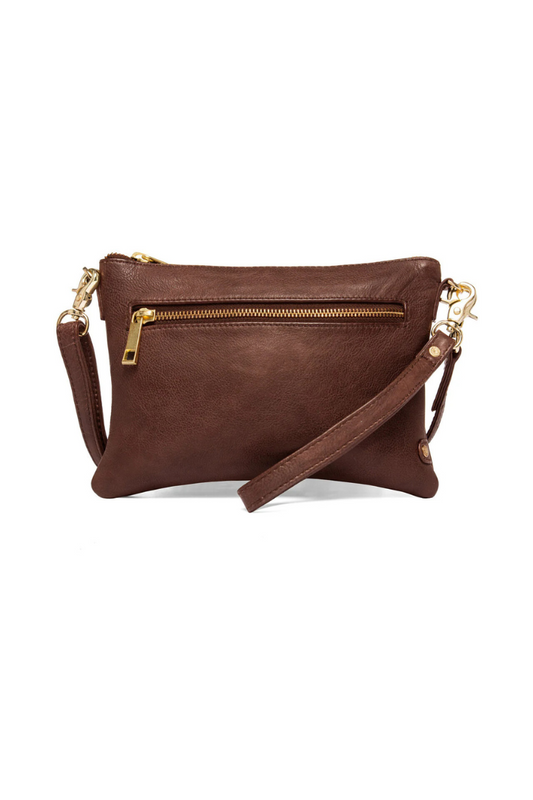 Depeche Brandy Leather Clutch Bag