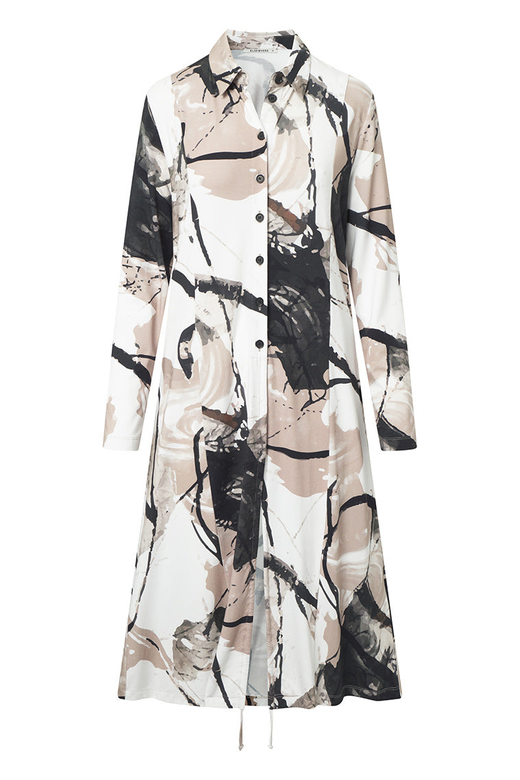 Elsewhere Brush Print Jersey Shirt Style Tunic