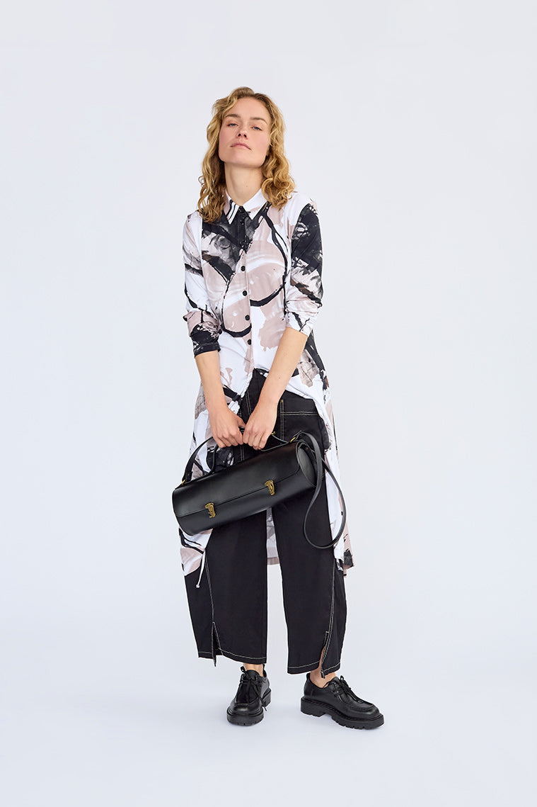 Elsewhere Brush Print Jersey Shirt Style Tunic