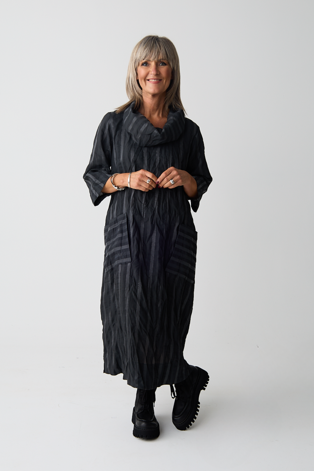 Ozai n Ku Black Stripe Dress