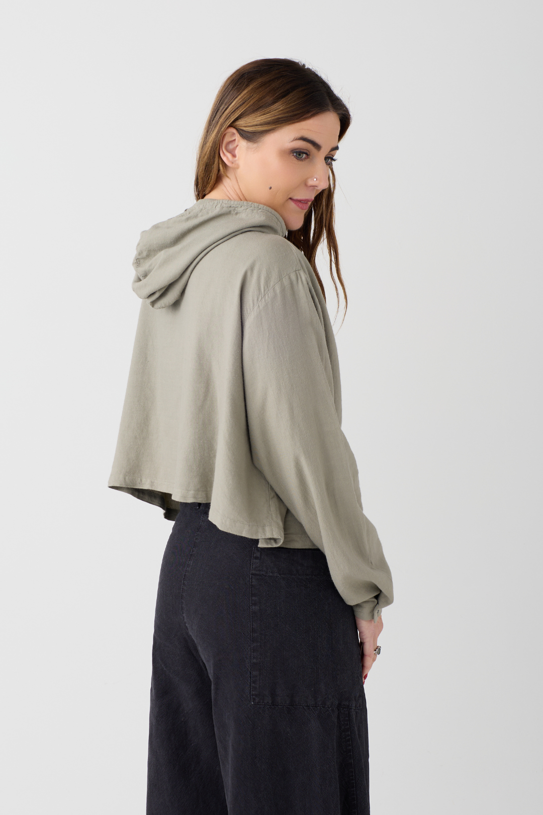 Lurdes Bergada Light Khaki Hooded Top