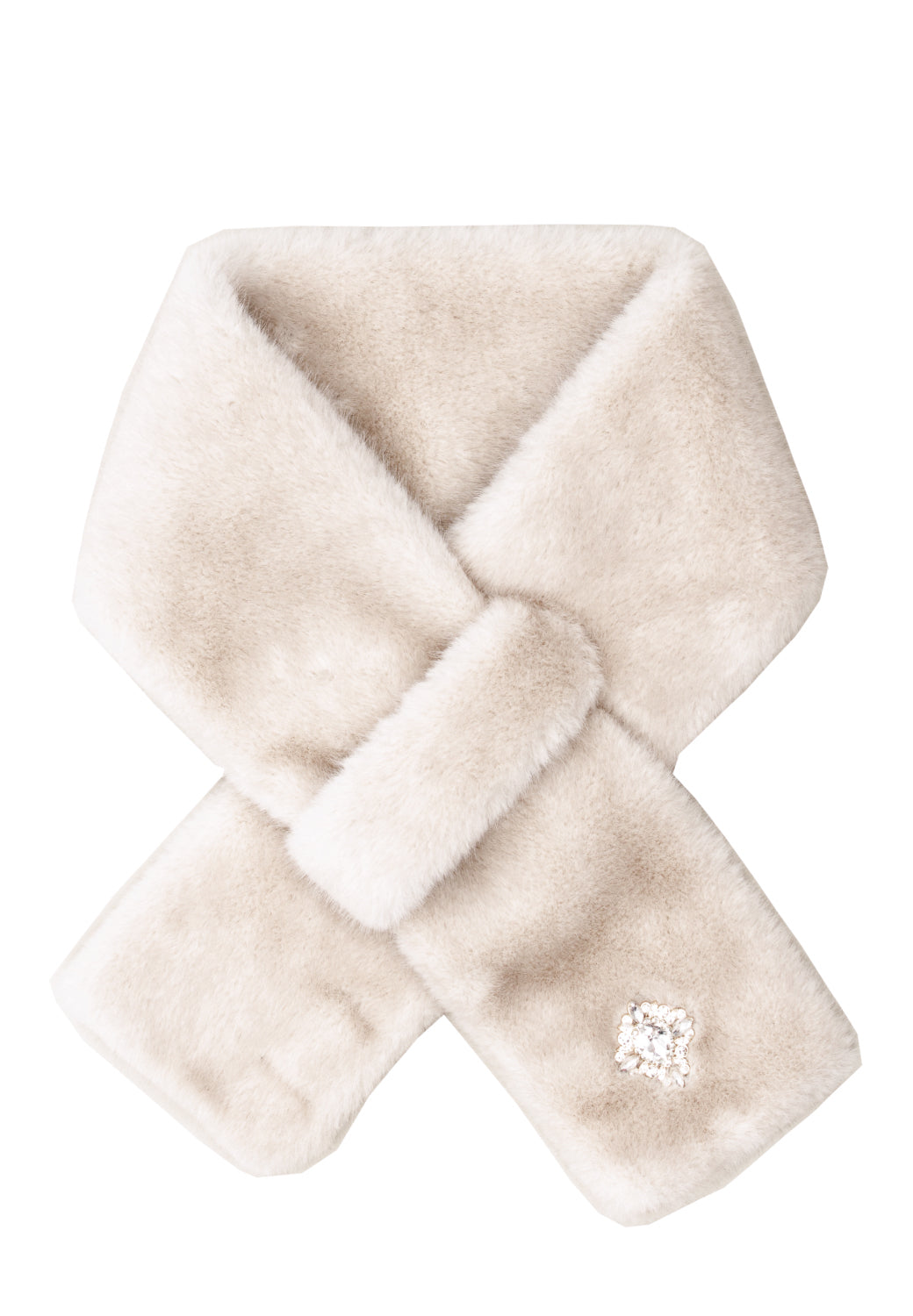 AYFEE Beige Faux Fur Scarf