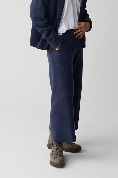 HS Evening Blue Cropped Flare Trousers