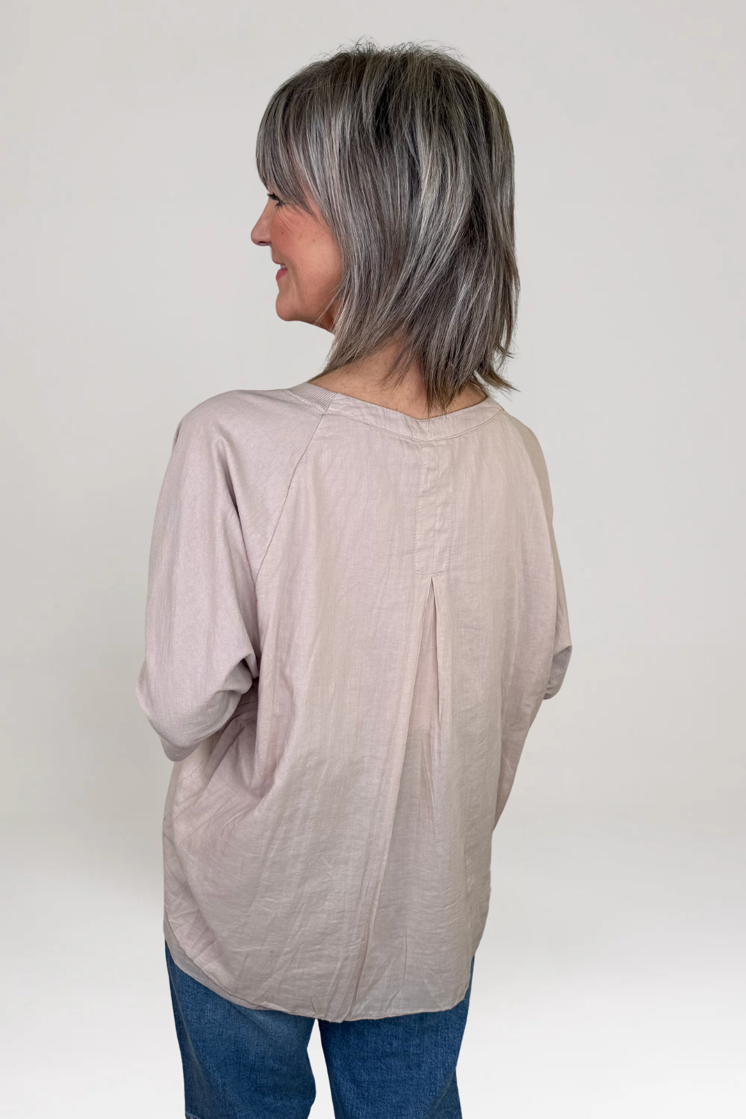 European Culture Toffee T-Shirt with Back Frills