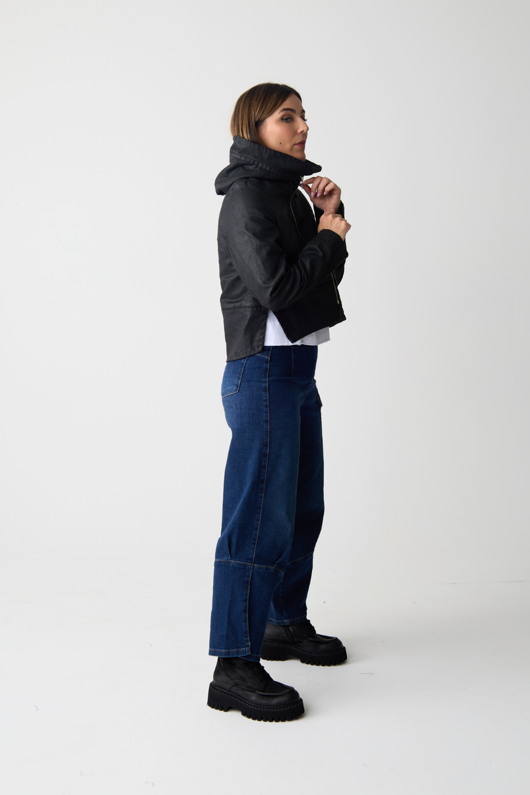 Lurdes Bergada Black Hooded Cropped Jacket