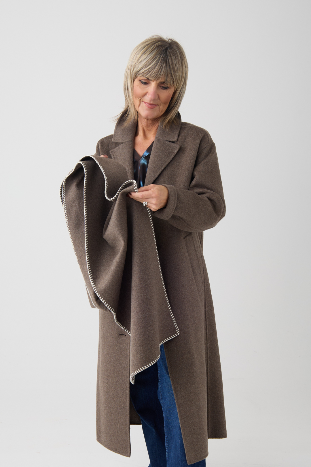 Part Two Suzette Dark Walnut Melange Scarf