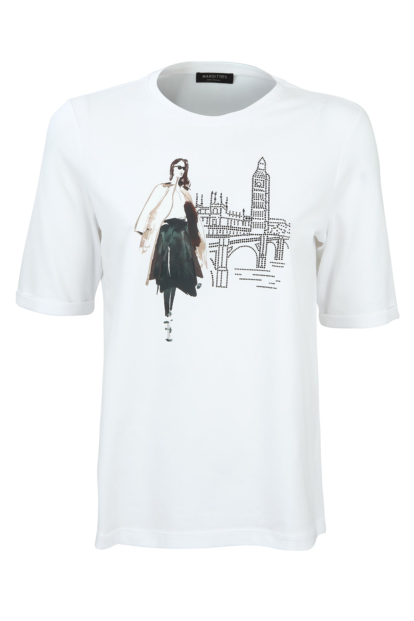 Margittes White Lady/City Print T-Shirt