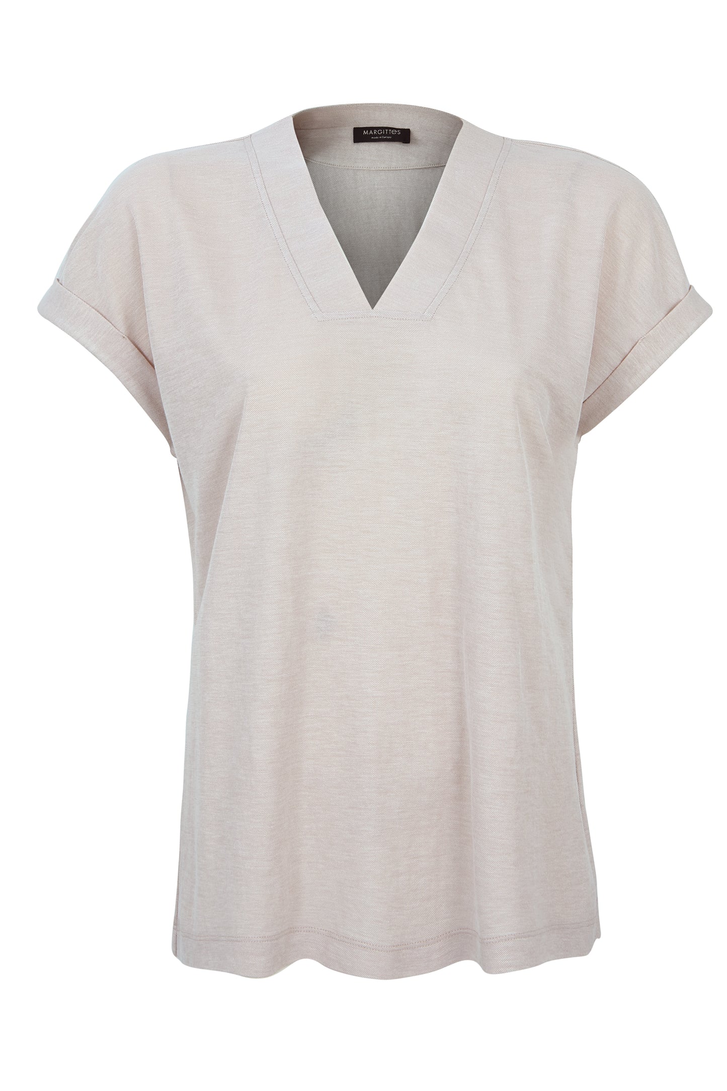 Margittes Taupe V-Neck Top