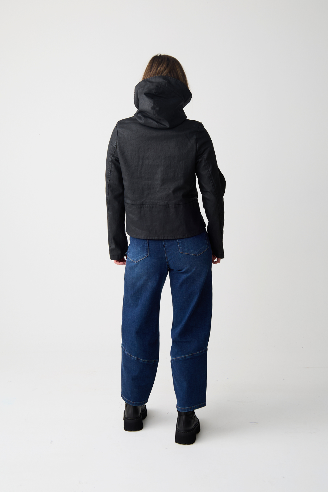 Lurdes Bergada Black Hooded Cropped Jacket