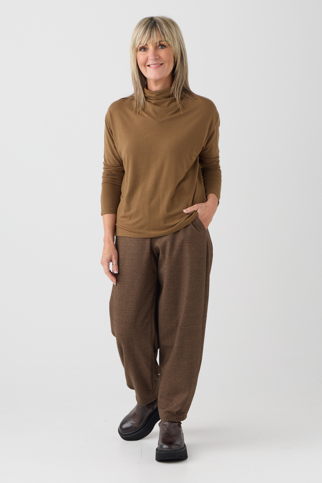 el2 Soft Camel Long Sleeve Top 1082