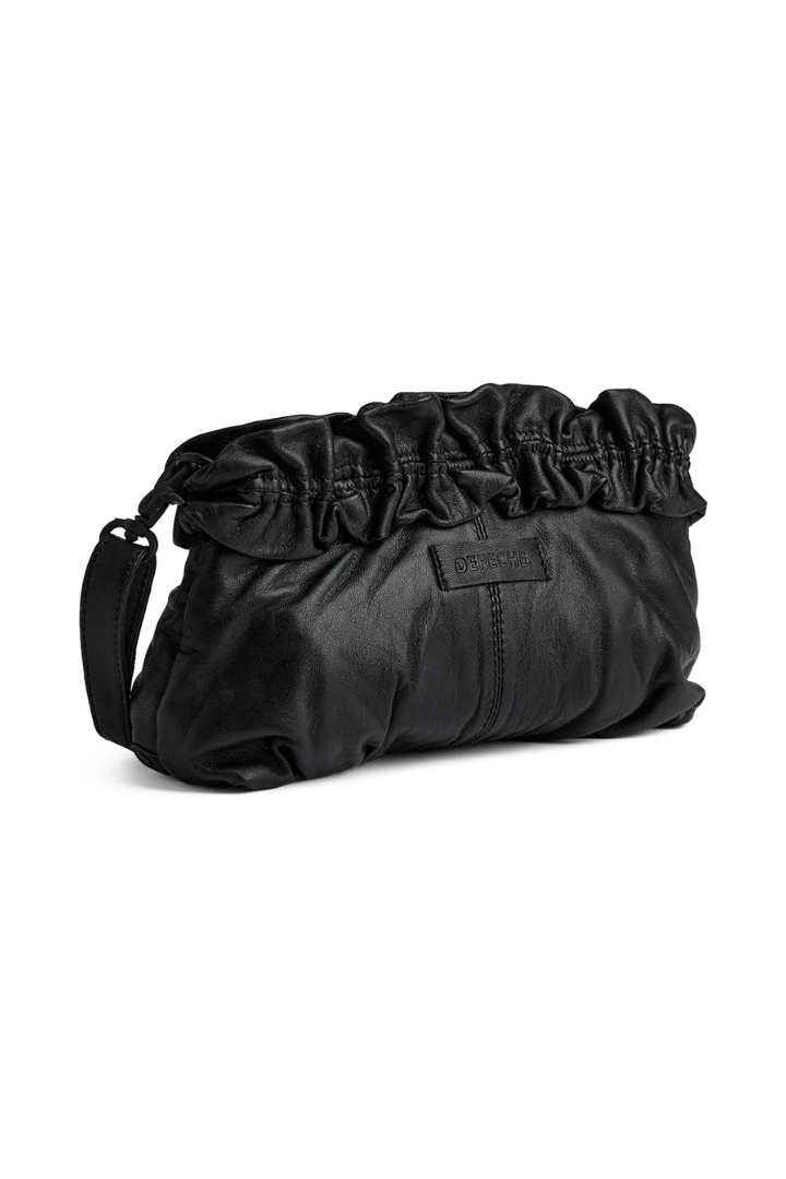 Depeche Black (Nero) Ruched Edge Clutch Bag