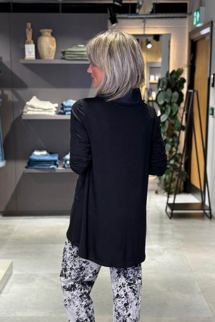 Naya Black Zip Neck Top