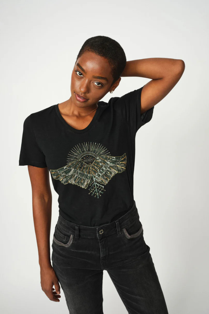 Mos Mosh Nadine Black Deco T-Shirt