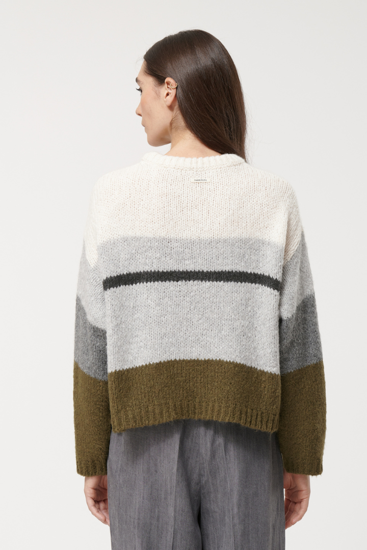Humility KOSHO Grey/Military Stripe Jumper