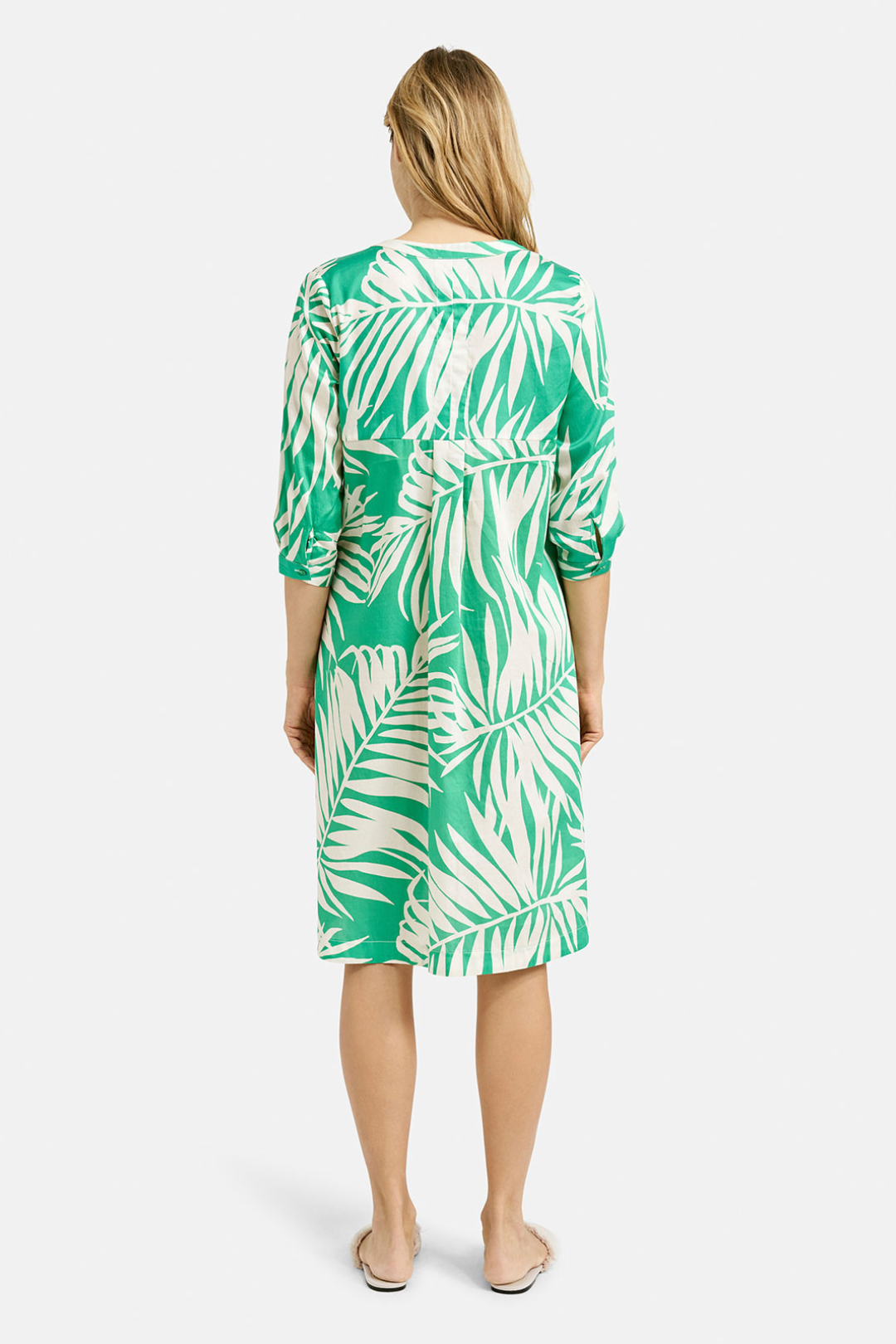 Milano Apple Leaf Print V-Neck Dress