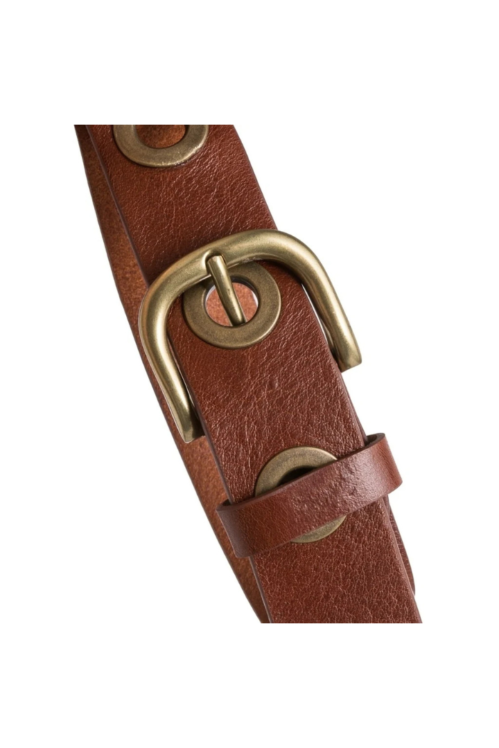 Depeche Cognac Large Eyelets Jeans Belt