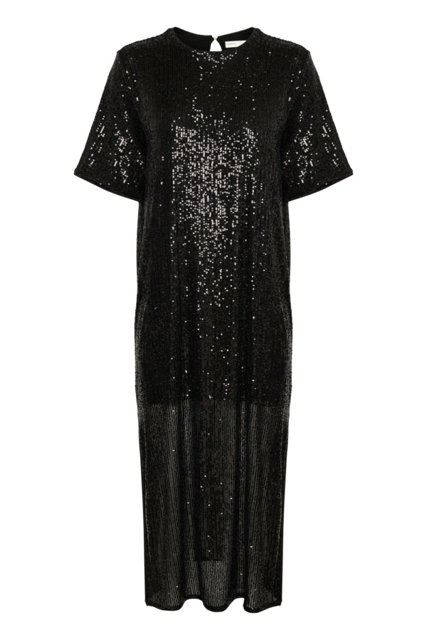 InWear Barbara Black Long Sequin Dress Jude Law Boutique