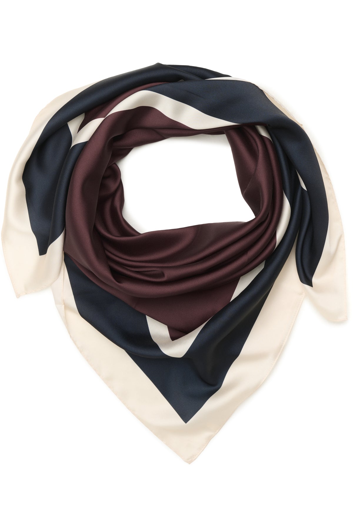 Part Two Namira Tawny Port/Dark Navy Scarf