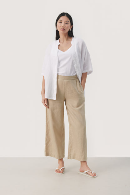 Part Two Petrines White Pepper Linen Trousers