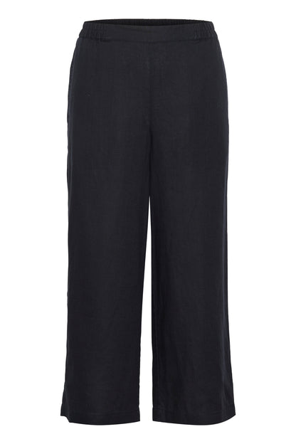 Part Two Petrines Dark Navy Linen Trousers
