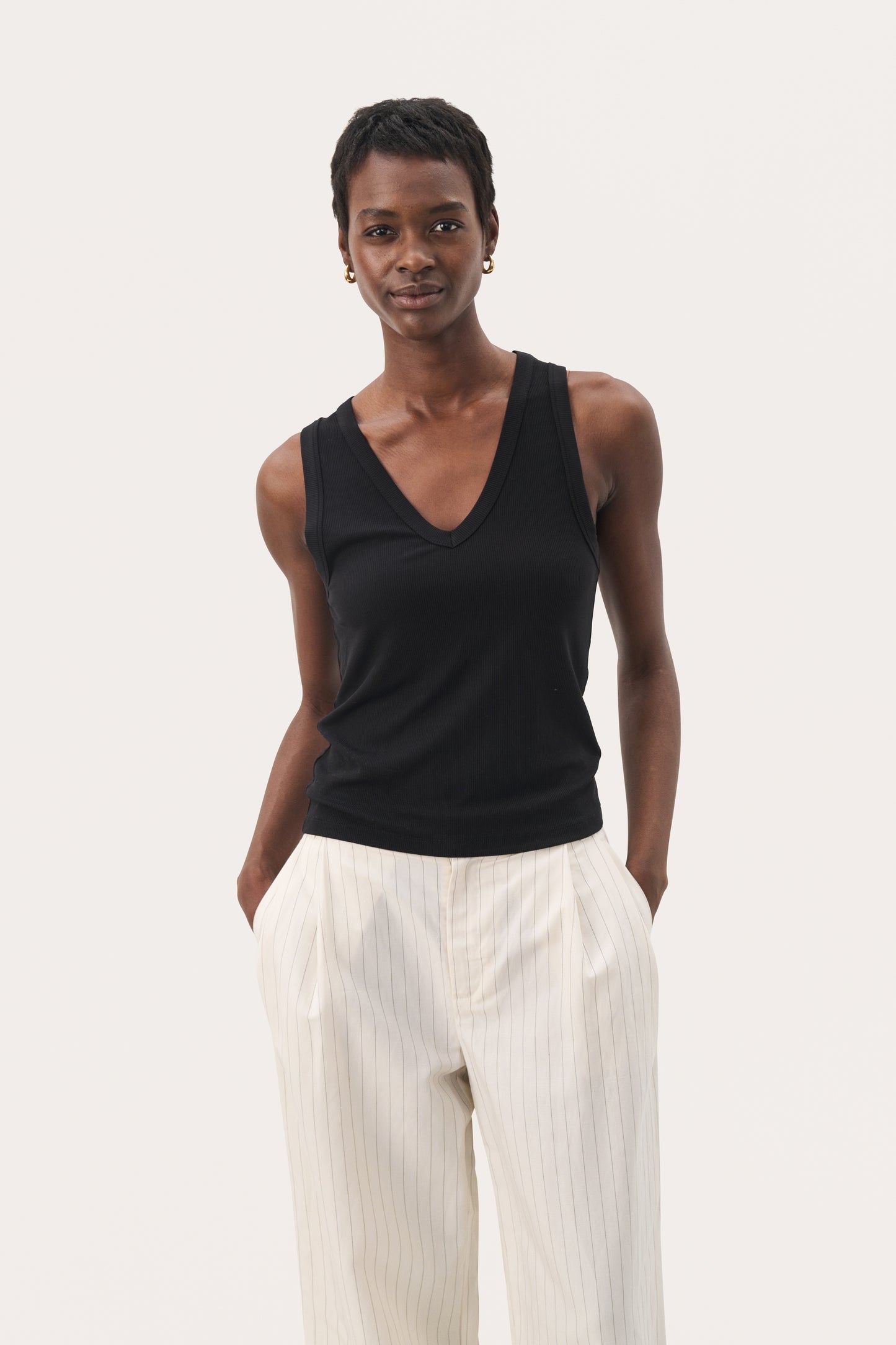 Part Two Nikkia Black Vest Top