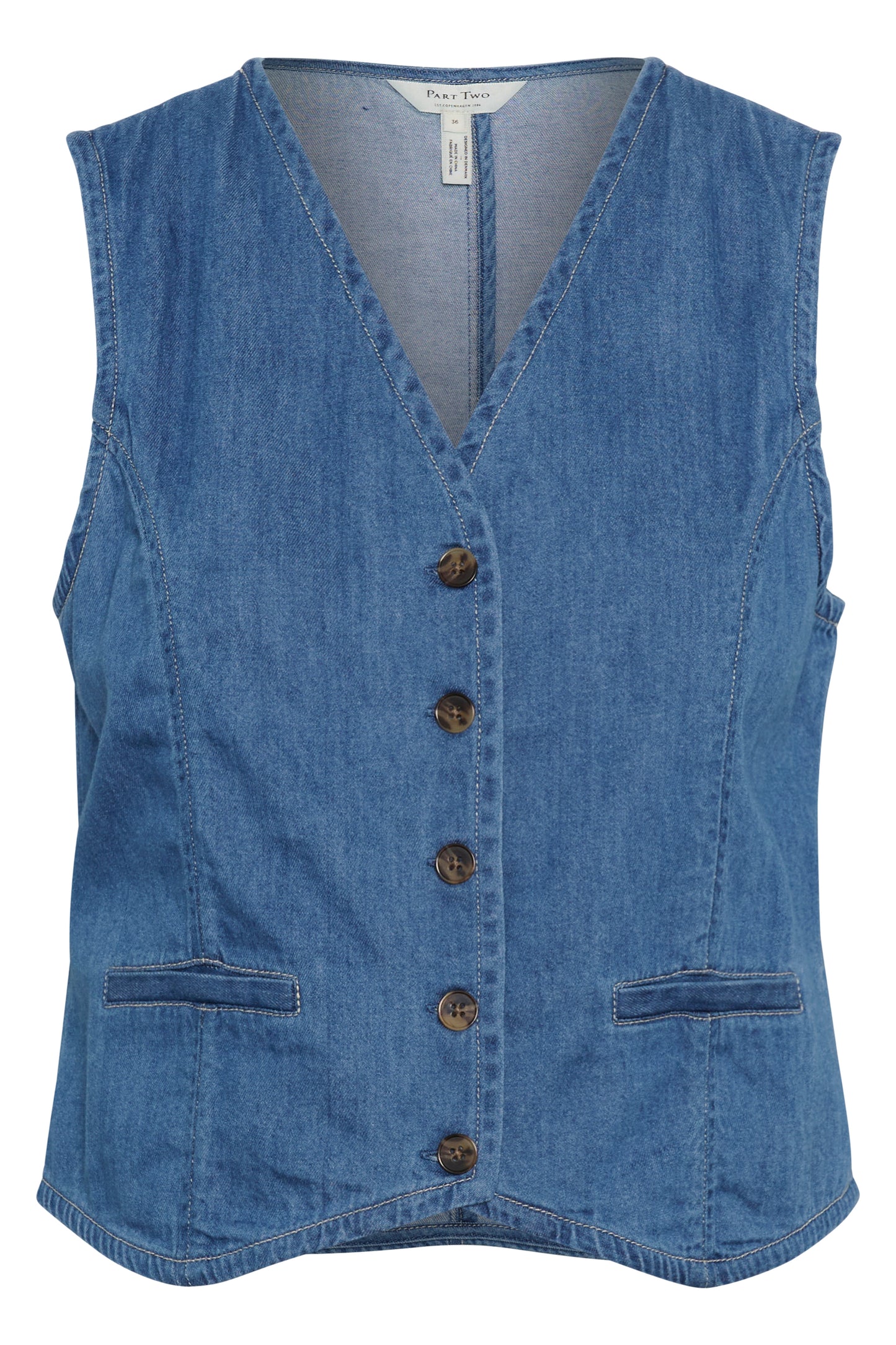 Part Two Raisa Light Blue Denim Waistcoat
