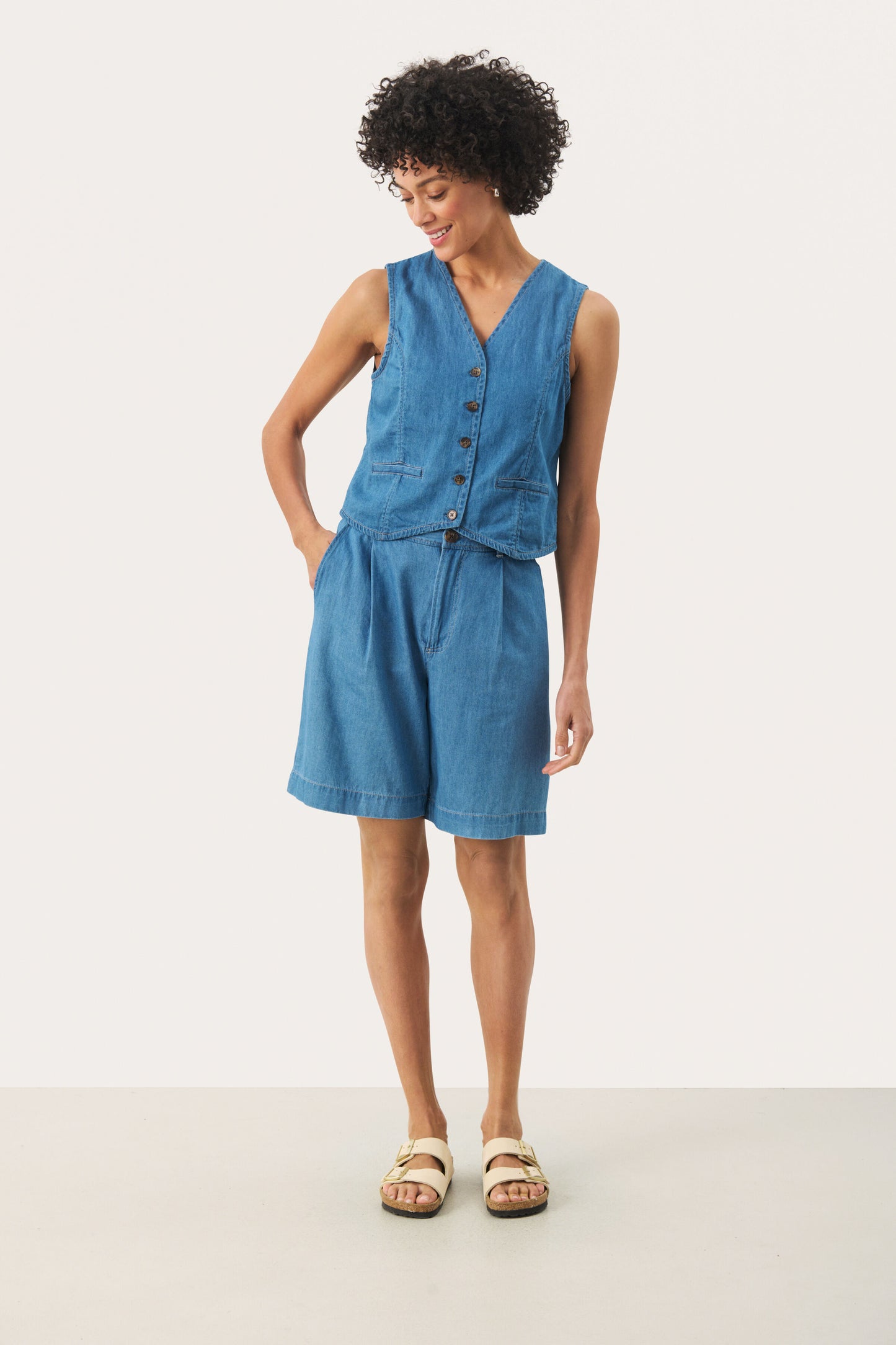 Part Two Raisa Light Blue Denim Waistcoat