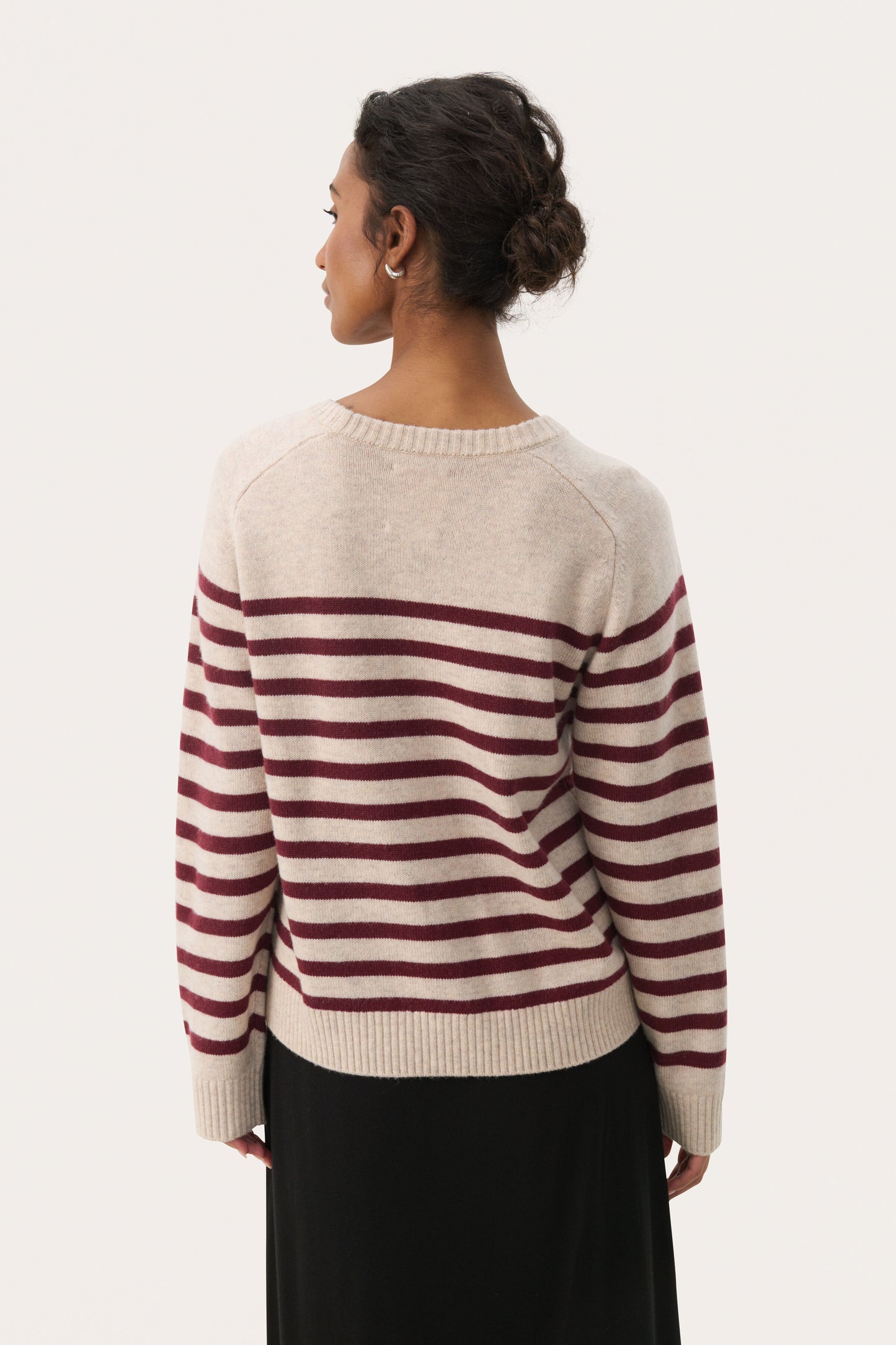Part Two Niaka Tawny Port Stripe Jumper