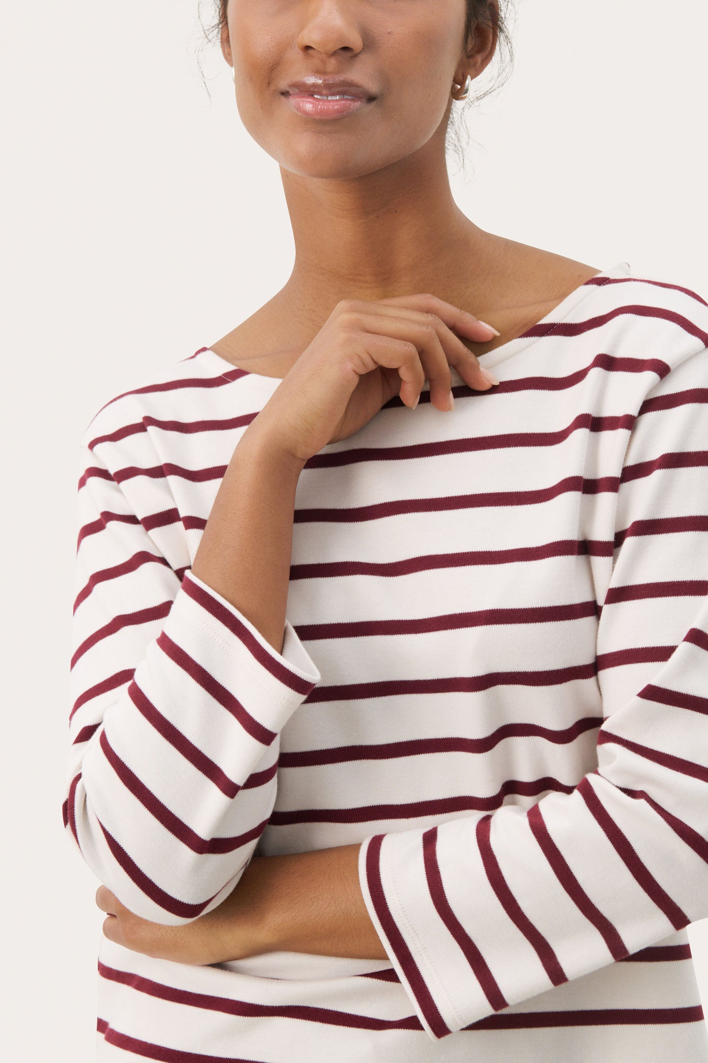 Part Two Nela Tawny Port Stripe LS T-Shirt