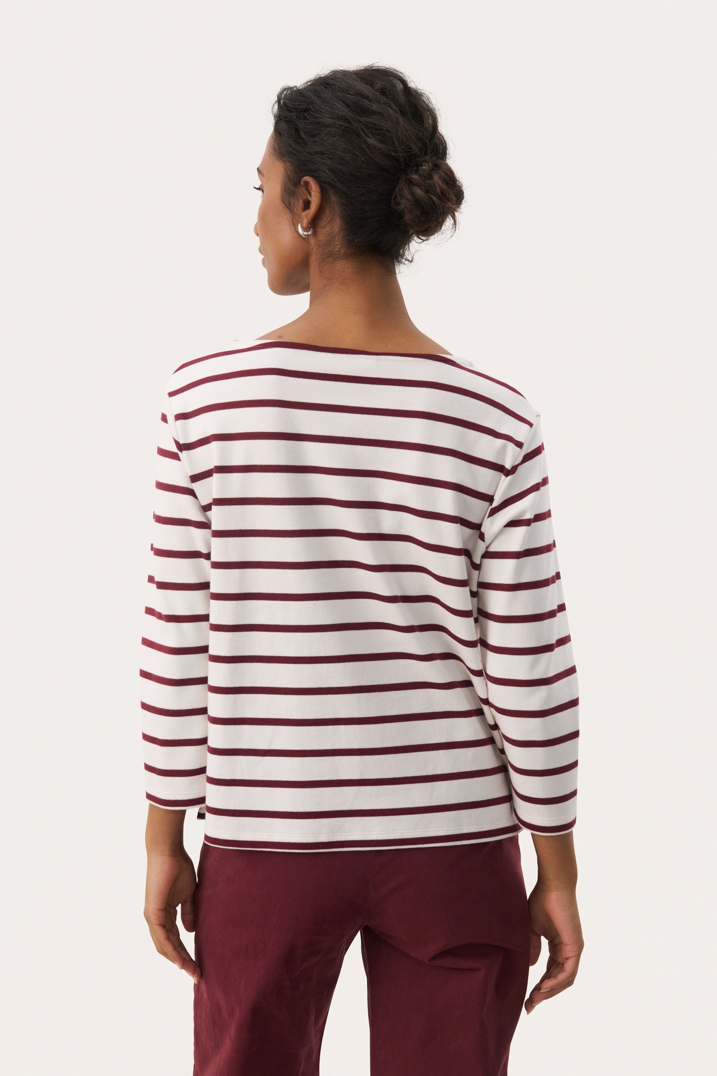 Part Two Nela Tawny Port Stripe LS T-Shirt