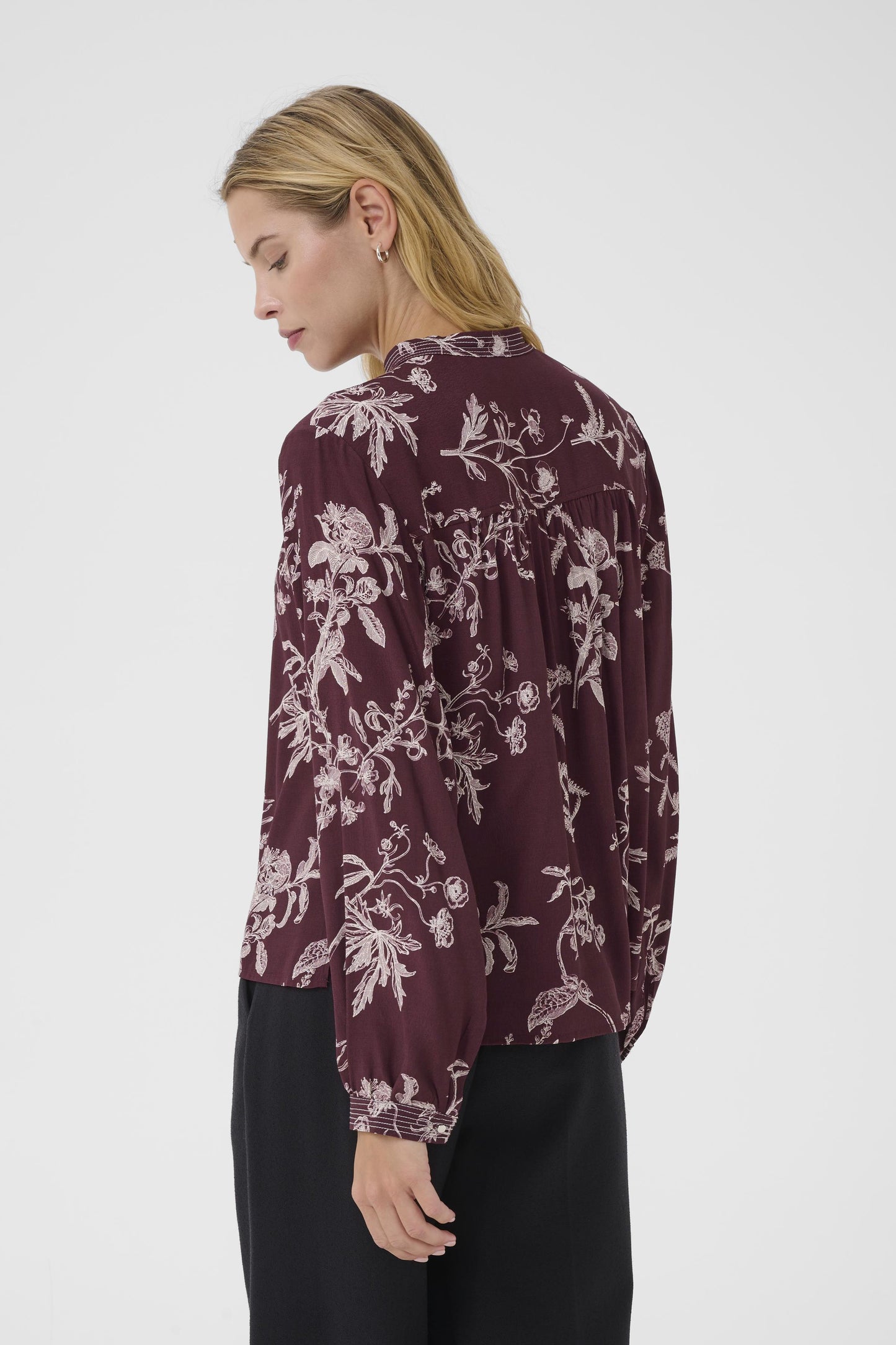 Part Two Shiroma Tawny Port Botanical Blouse