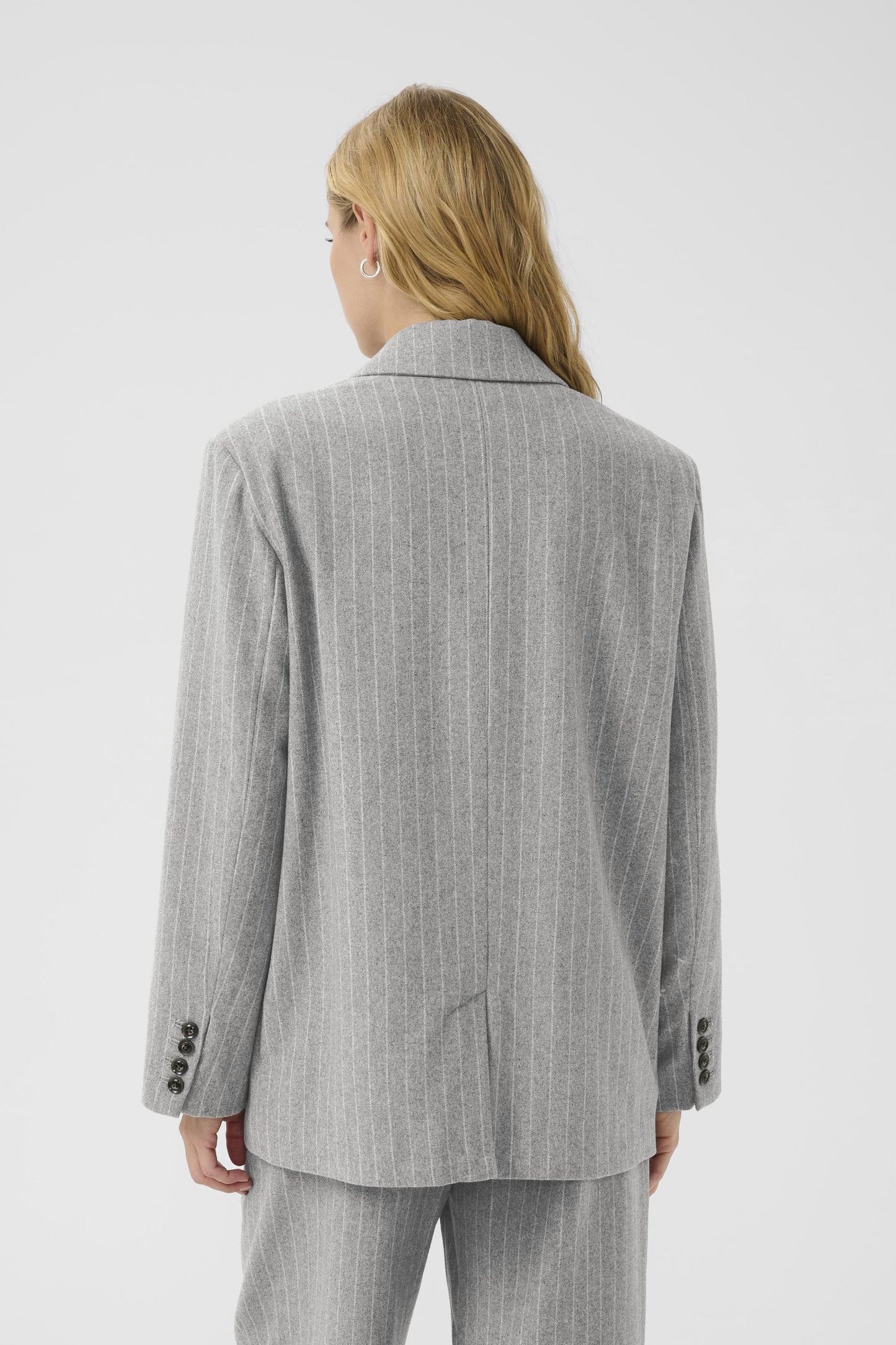 Part Two Somaya Medium Grey Pinstripe Blazer