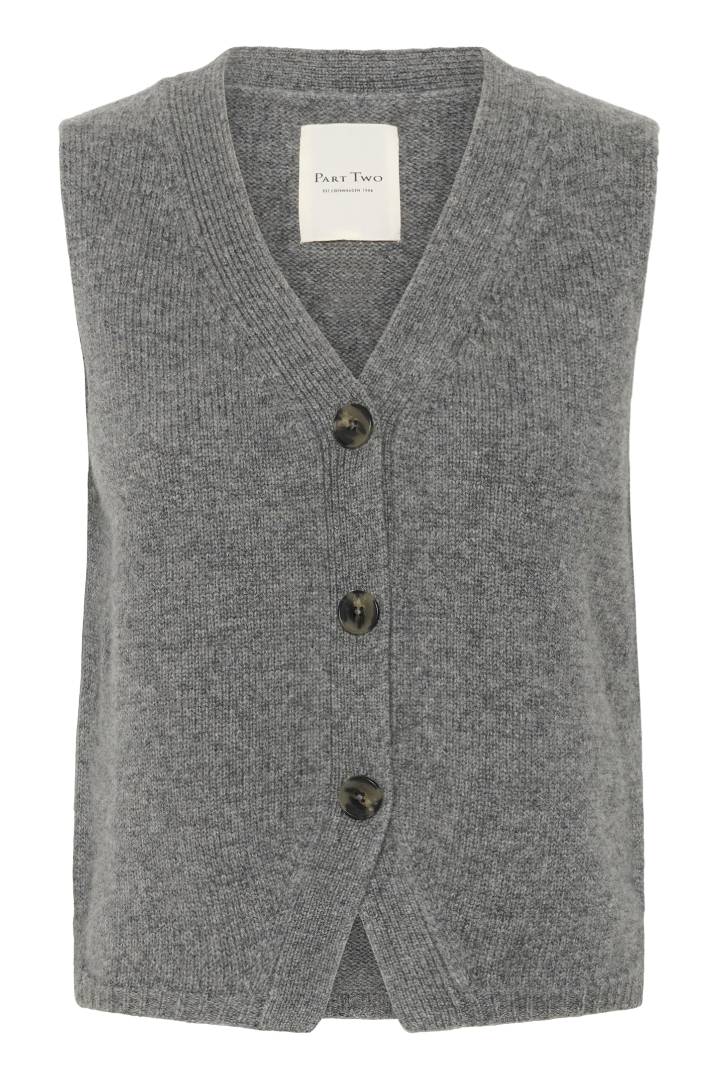 Part Two Sylva Medium Grey Melange Waistcoat