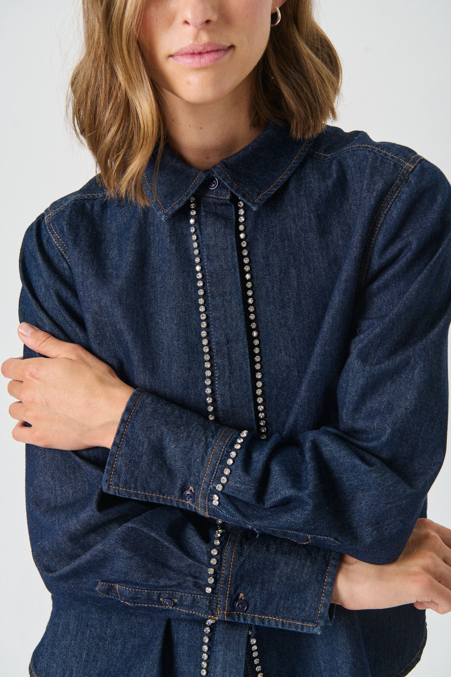 Part Two Ulrikke Rinse Blue Denim Shirt