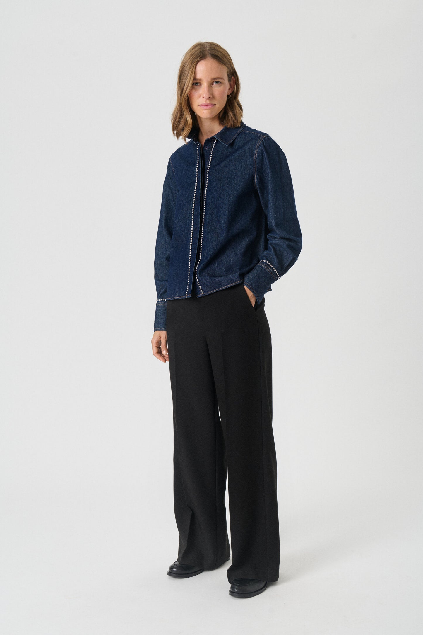 Part Two Ulrikke Rinse Blue Denim Shirt