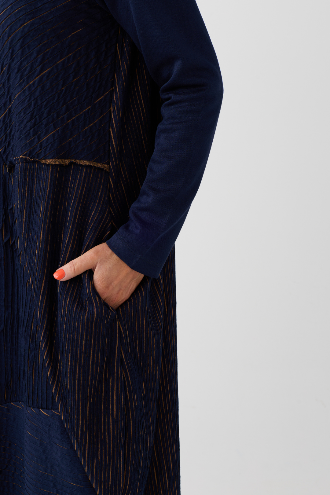 Ozai n Ku Blue/Mustard Stripe Dress 080